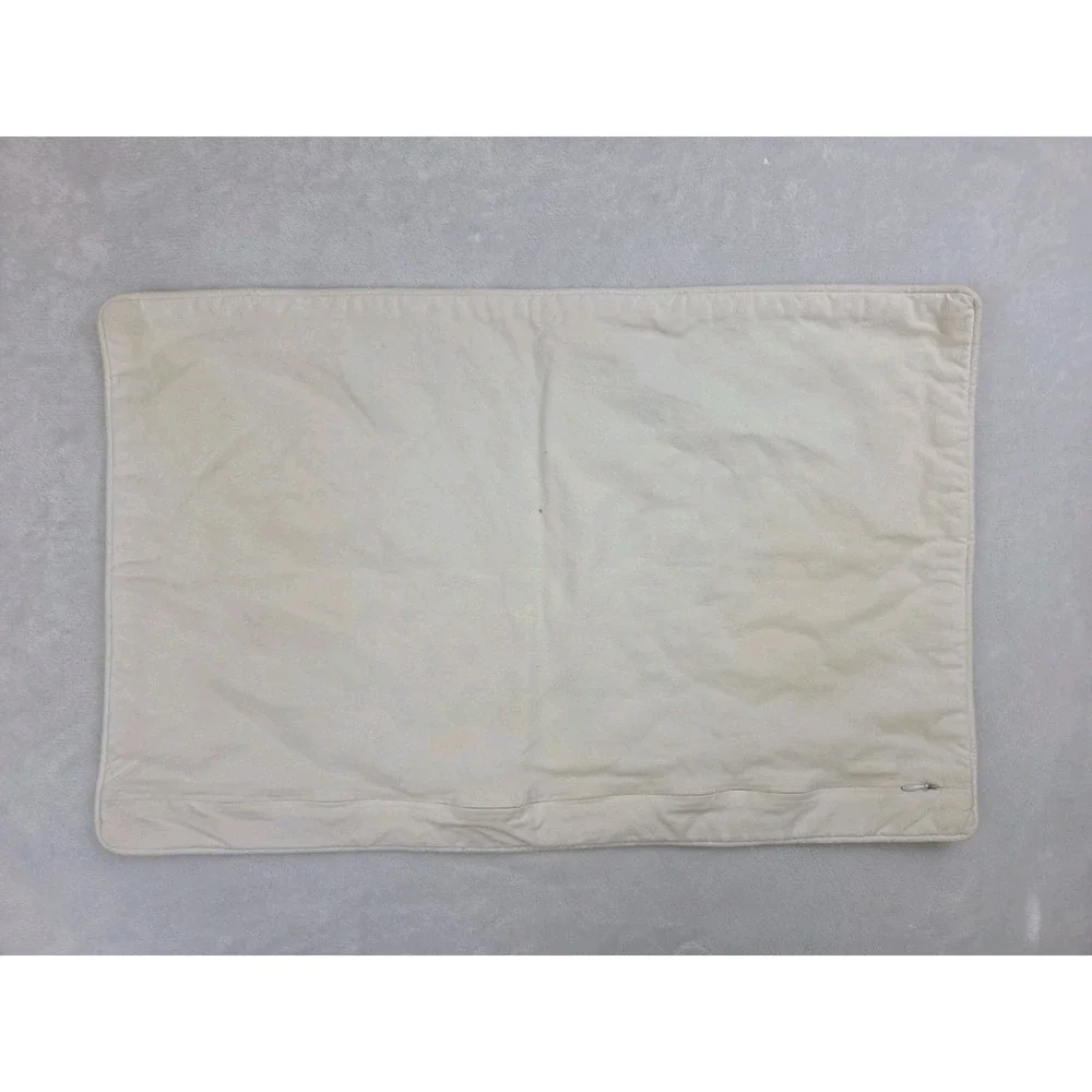 Pottery Barn Embroidered Floral Pillow Sham‎ Cover White Zip 16x26 100% Cotton
